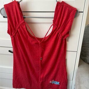 Fox Red Sleeveless Top with Logo